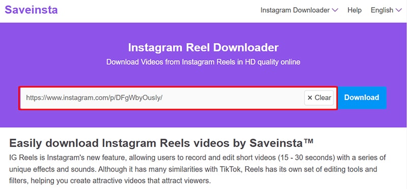 Open Instagram Reels Downloader